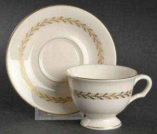 Pickard Laurel Footed Demitasse Cup & Saucer Set, Fine China Dinnerware   Gold L