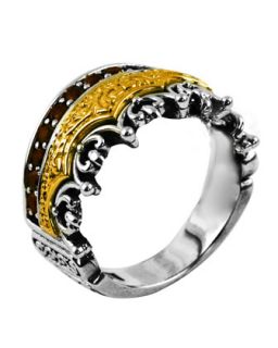 Sterling Silver & 18 Karat Gold Citrine Ring, Size 7