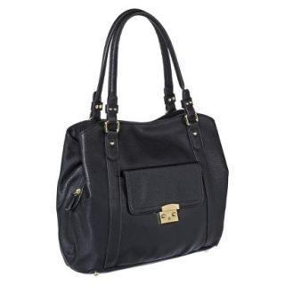 Merona Solid Satchel Handbag   Black