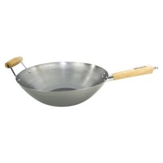 IMUSA 14 Wok with Wooden Handles   Silver