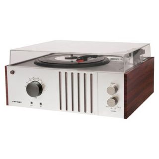 Crosley Player Turntable and AM/FM Radio   Silver/Brown (CR6017A MA)