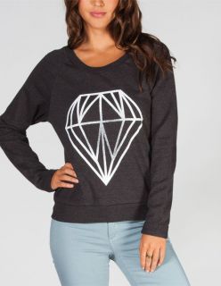 Diamond Womens Sweatshirt Charcoal In Sizes Medium, X Small, X Large,