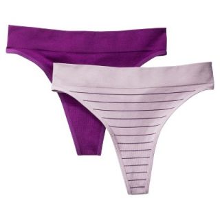 Gilligan & OMalley Womens 2 Pack Seamless Thong   Haywire Purple L