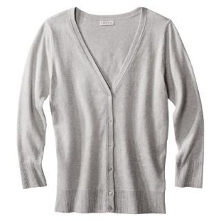 Merona Petites 3/4 Sleeve V Neck Cardigan Sweater   Gray MP