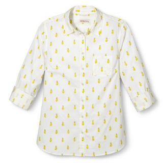 Merona Womens Favorite Button Down Shirt   Yellow   XS