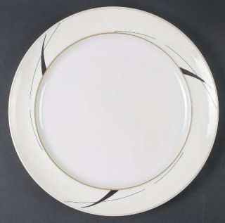 Denby Langley Oyster Strands Dinner Plate, Fine China Dinnerware   Black & White