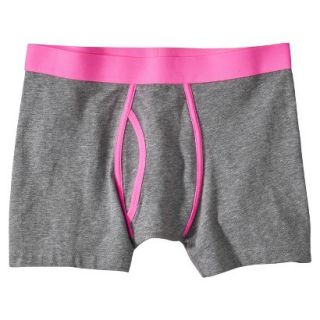 Mossimo Supply Co. Mens 1pk Boxer Briefs   Grey/Neon Pink S