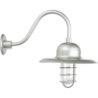 NPower Barn Light with Wall/Ceiling Sconce   13 Inch Diameter, Silver