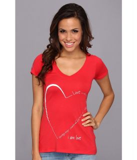 Peace Love World Love is Love V Neck Womens Clothing (Red)