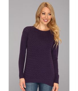 DKNYC L/S Drop Shoulder Pullover Womens Sweater (Purple)