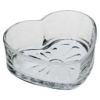 Set of 6 Glass Heart Bowls