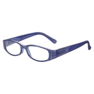 ICU Nautical Blue Striped Rectangle Reading Glasses With Case   +1.5