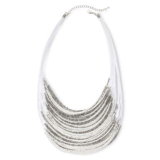 MIXIT Mixit White and Silver Tone Bib Necklace