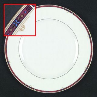 Wedgwood Colorado Dinner Plate, Fine China Dinnerware   Blue&Tan Flowers On Red