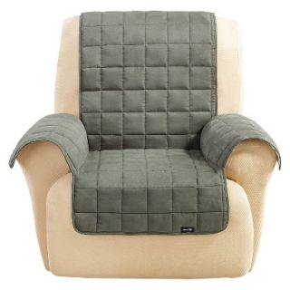 Sure Fit Quilted Suede Waterproof Furniture Friend Chair Cover   Loden