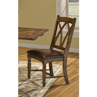 Monastery Solid Dark Planed Knotty Oak Side Chairs (set Of 2)