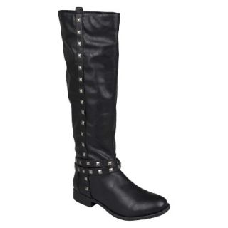 Womens Bamboo By Journee Studded Round Toe Boots   Black 6