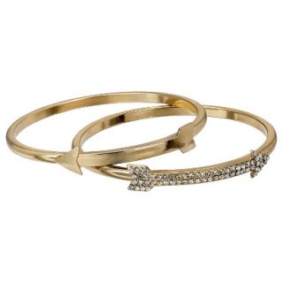 Capsule by C�ra Cuff Style Bracelet with Solid and Rhinestone Arrows   Gold