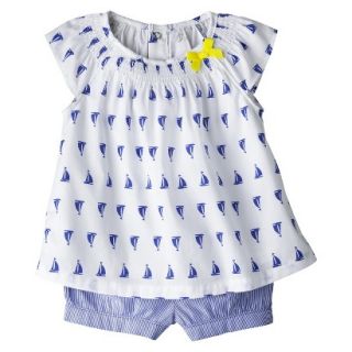 Just One YouMade by Carters Newborn Girls 2 Piece Set   Sailboat Blue/White 6