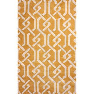 Nuloom Hand tufted Chain Trellis Synthetics Gold Rug (7 6 X 9 6)