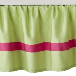 Pink and Green Flower Toddler Bed Skirt