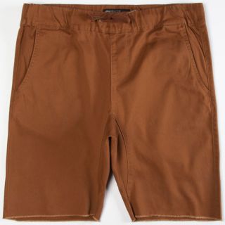 Mens Twill Jogger Shorts Tobacco In Sizes Small, Large, X Large, Medium For
