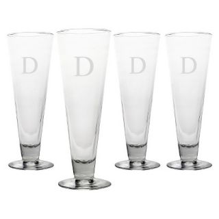 Personalized Monogram Classic Pilsner Glass Set of 4   D
