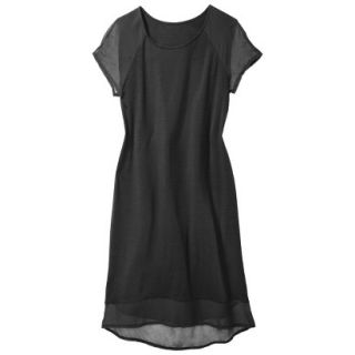 Mossimo Womens Chiffon Sleeve & Hem Shift Dress   Black XL