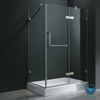 Vigo Frameless Clear Shower Enclosure And Right Base (32 X 48)