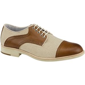 Johnston & Murphy Mens Ellington Cap Toe Saddle Tan Natural Shoes, Size 10 W   20 0742