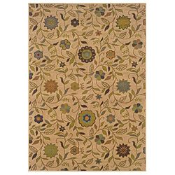 Indoor Gold Floral Casual Rug (5 X 76)
