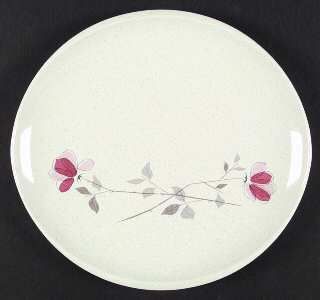Franciscan Duet Dinner Plate, Fine China Dinnerware   Two Pink Flowers, Gray Ste