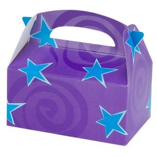 Purple with Blue Stars Empty Favor Boxes