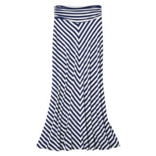 Merona Womens Knit Maxi Skirt   Waterloo Blue/Sour Cream   XL