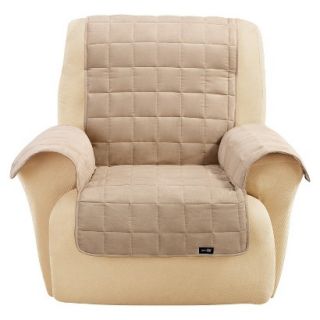 Sure Fit Quilted Suede Waterproof Furniture Friend Chair Cover   Taupe