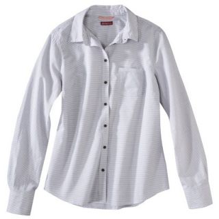 Merona Womens Favorite Shirt   Grey Stripe   L