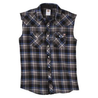 Dickies Mens Sleeveless Western Button Down   Black S