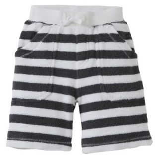 Burts Bees Baby Newborn Boys Stripe Knit Board Shorts   Cloud/Slate 24 M