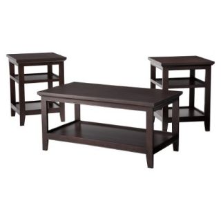 Occasional Table Set Threshold Carson 3 Piece Occasional Set   Dark Brown