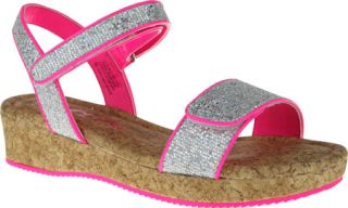 Girls Nina Nikita   Silver Glitter/Pink Patent Sandals