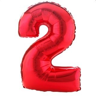 Red 2 Shaped Foil Balloon
