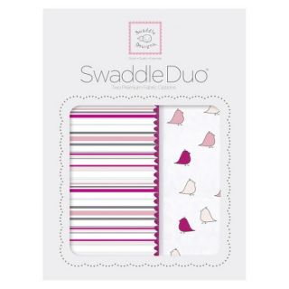 Swaddle Designs Stripes SwaddleDuo 2pk   Pink Little Chickies