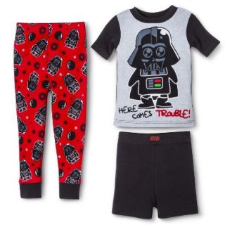 Lego Star Wars Toddler Boys 2 Piece Short Sleeve Pajama Set   Black 2T
