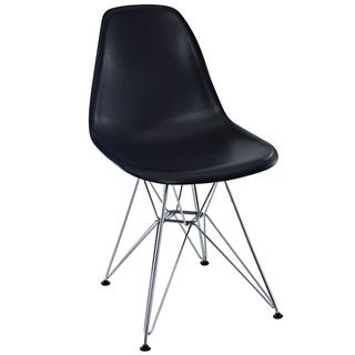 Paris Plastic Black With Chrome Wire Base Side Chair