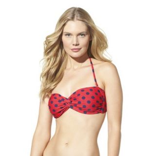 Mossimo Womens Mix and Match Polka Dot Bandeau Swim Top  Poppy Red L
