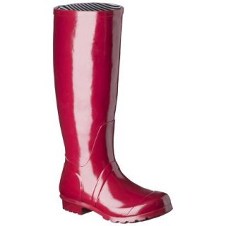 Womens Classic Tall Rain Boot   Red 10