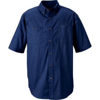 Gravel Gear Wrinkle Free Short Sleeve Work Shirt with Teflon   Blue, 3XL