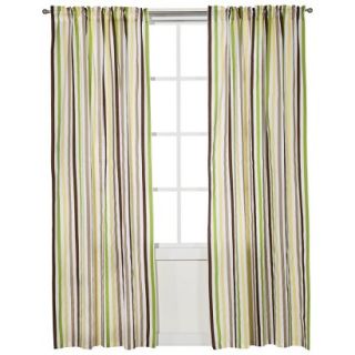 Bacati Green/Yellow/Chocolate Mod Dots/Stripes Curtain Panel
