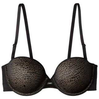 Self Expressions Womens i fit Animal Mesh Strapless Bra, 34A   Black with Body