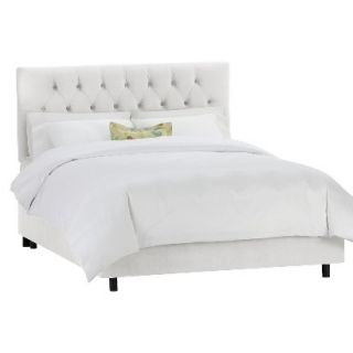 Skyline Twin Bed Skyline Furniture Edwardian Upholstered Velvet Bed   White